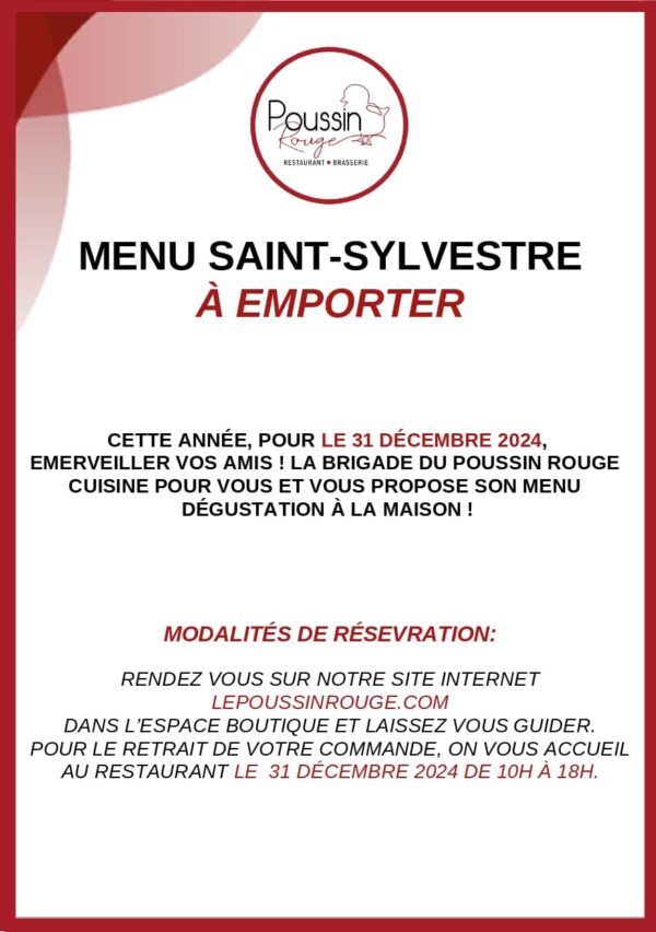 Menu St Sylvestre 2024